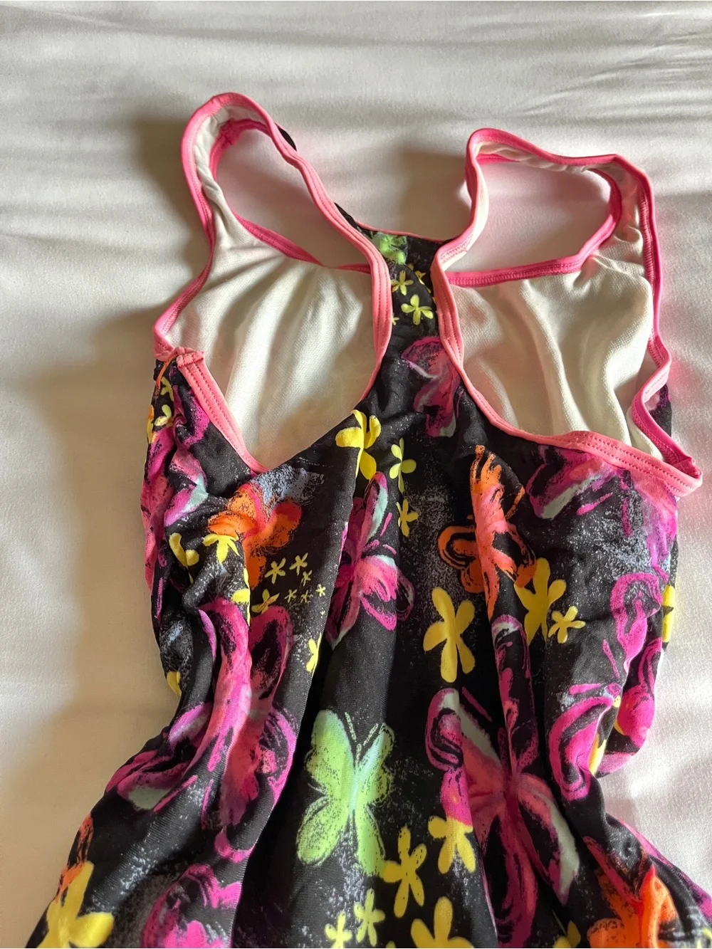 Speedo Girls Floral Butterfly Racerback One Piece Swimsuit Swimwear Size 14